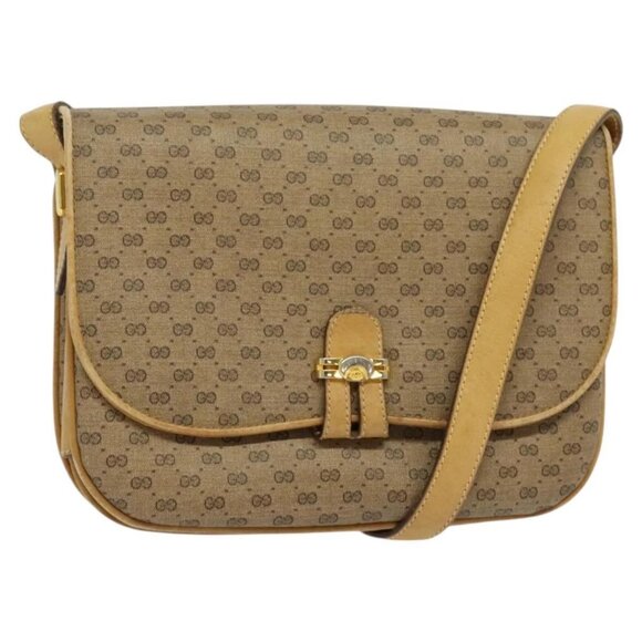 GUCCI Micro GG Supreme Shoulder Bag PVC Leather Beige - Picture 1 of 15
